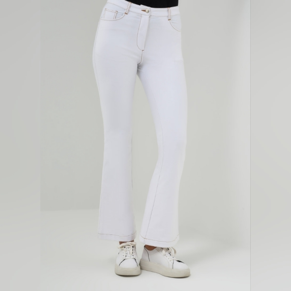 Anatomie Women's Size XL White Georgina Performance Denim Flare Jean 34X32 New